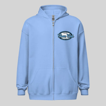 Clean Club Badge Left Chest Print Unisex Zip Recovery Hoodie back view (view 27)