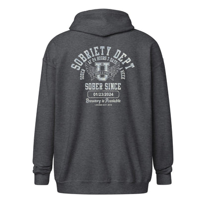 Sobriety Dept Zip Recovery Hoodie packaging detail (view 18)