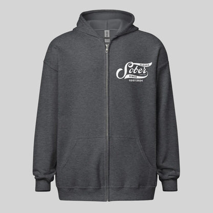 Sober Since Recovery Hoodie flat lay styled image (view 23)