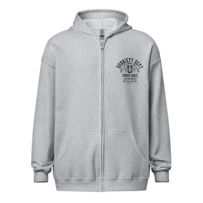 Sobriety Dept Zip Recovery Hoodie graphic detail (view 14)