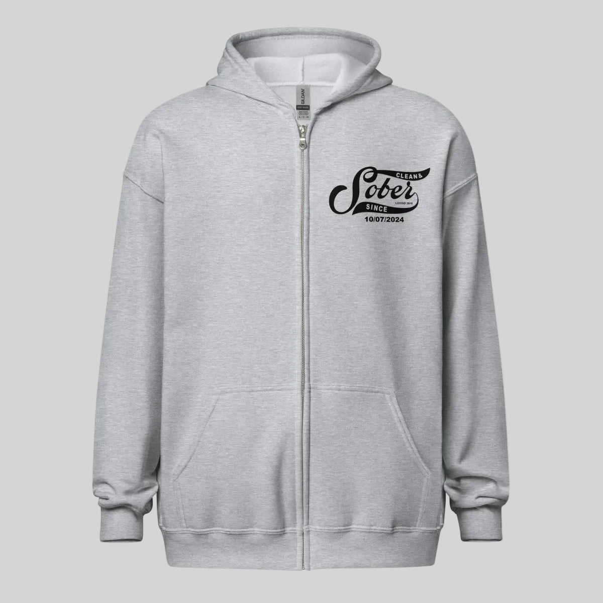 Sober Since Recovery Hoodie fit detail (view 19)