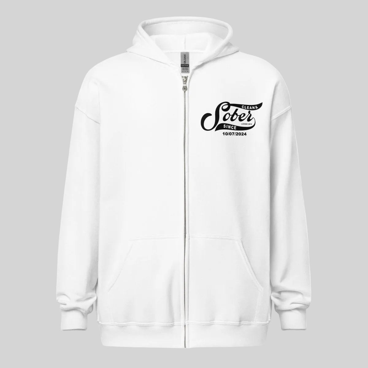 Sober Since Recovery Hoodie flat lay styled image (view 23)