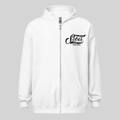 Sober Since Recovery Hoodie flat lay styled image (view 13)