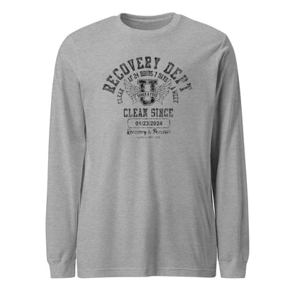 Recovery Dept Clean AF 24 7 Long Sleeve Sober T Shirt fit detail (view 19)