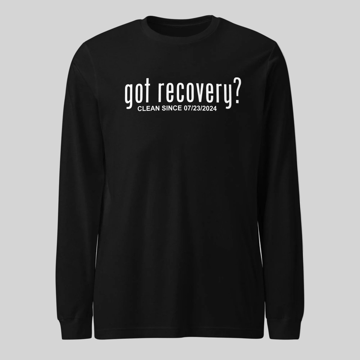 Got Recovery Long Sleeve Sober T Shirt flat lay styled image (view 3)