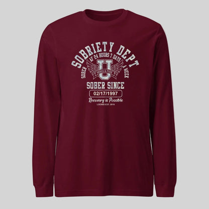 Sobriety Dept 24 7 Long Sleeve Sober T Shirt product photo (view 10)