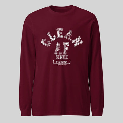 Clean AF Since Long Sleeve Sober T Shirt featuring the design (view 11)
