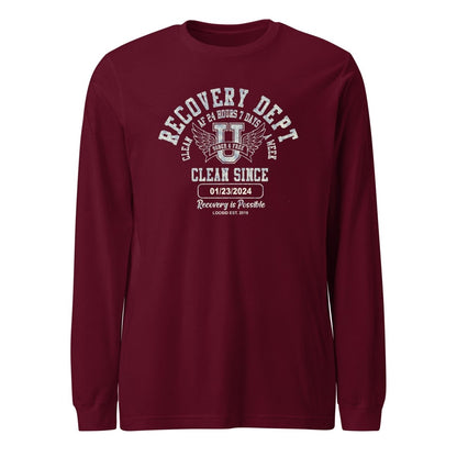 Recovery Dept Clean AF 24 7 Long Sleeve Sober T Shirt featuring the design (view 11)