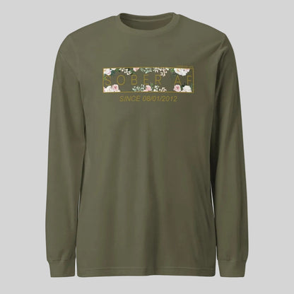 Sober AF Flower Long Sleeve Sober T Shirt flat lay styled image (view 23)