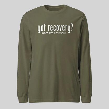 Long Sleeve Clean Sober T Shirt flat lay styled image (view 23)