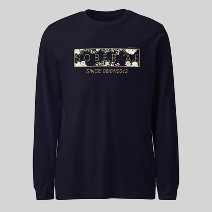 Sober AF Flower Long Sleeve Sober T Shirt back view (view 7)