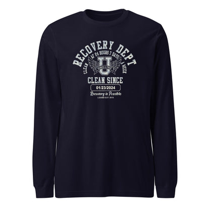 Recovery Dept 24 7 Long Sleeve Sober T Shirt back view (view 7)
