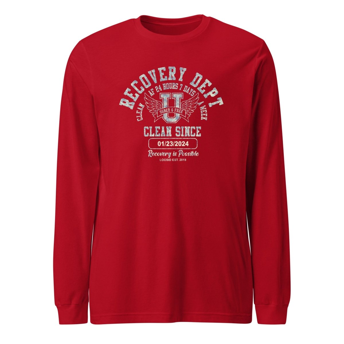 Recovery Dept 24 7 Long Sleeve Sober T Shirt lifestyle view (view 15)