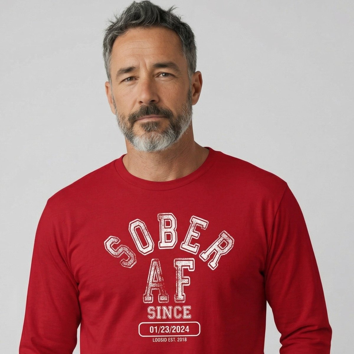 Sober AF Since Long Sleeve Sober T Shirt close-up view (view 32)