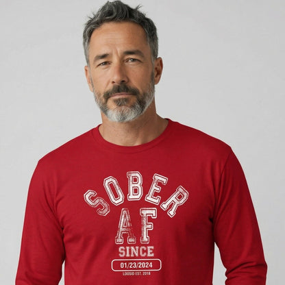 Sober AF Since Long Sleeve Sober T Shirt close-up view (view 32)