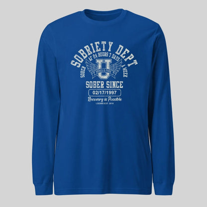 Sobriety Dept 24 7 Long Sleeve Sober T Shirt packaging detail (view 18)