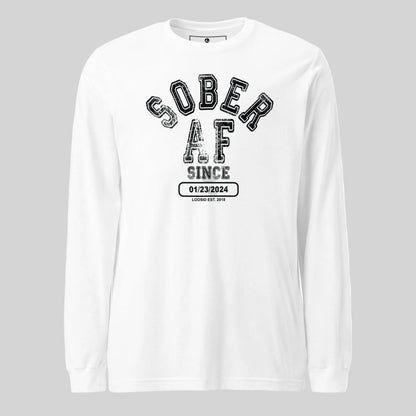 Sober AF Since Long Sleeve Sober T Shirt close-up view (view 22)
