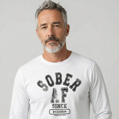 Sober AF Since Long Sleeve Sober T Shirt graphic detail (view 24)