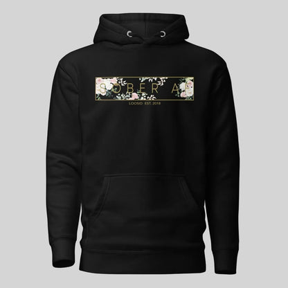 Sober AF Flower Recovery Hoodie flat lay styled image (view 3)