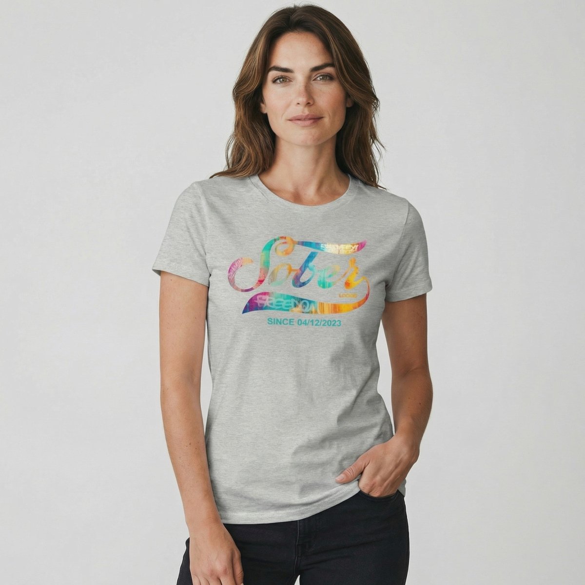 Recovery Sober Since Sober Sober T Shirt fit detail (view 19)