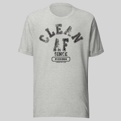 Clean AF Since Clean Sober T Shirt back view (view 17)