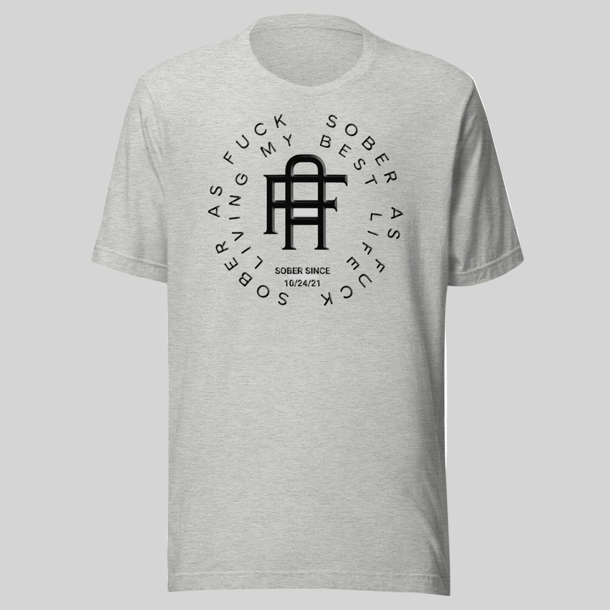 Living My Best Life Sober T Shirt close-up view (view 12)