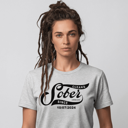 Sober Since Sober T Shirt featuring the design (view 11)