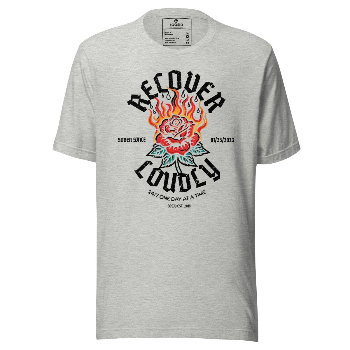 Recover Loudly Sober T Shirt packaging detail (view 18)