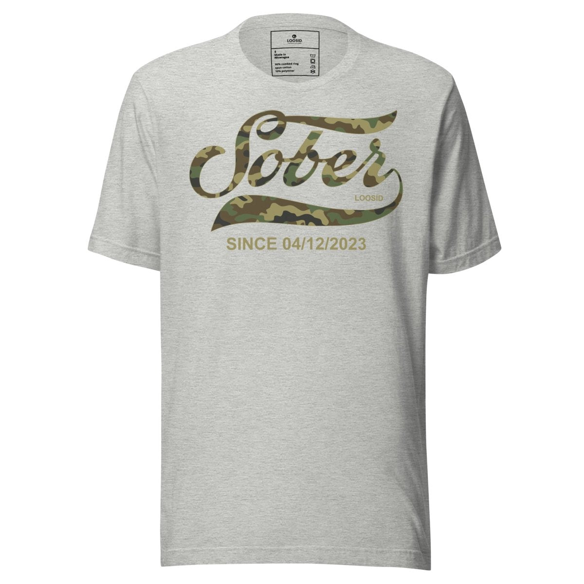 Sober Since Camo Sober T Shirt featuring the design (view 11)