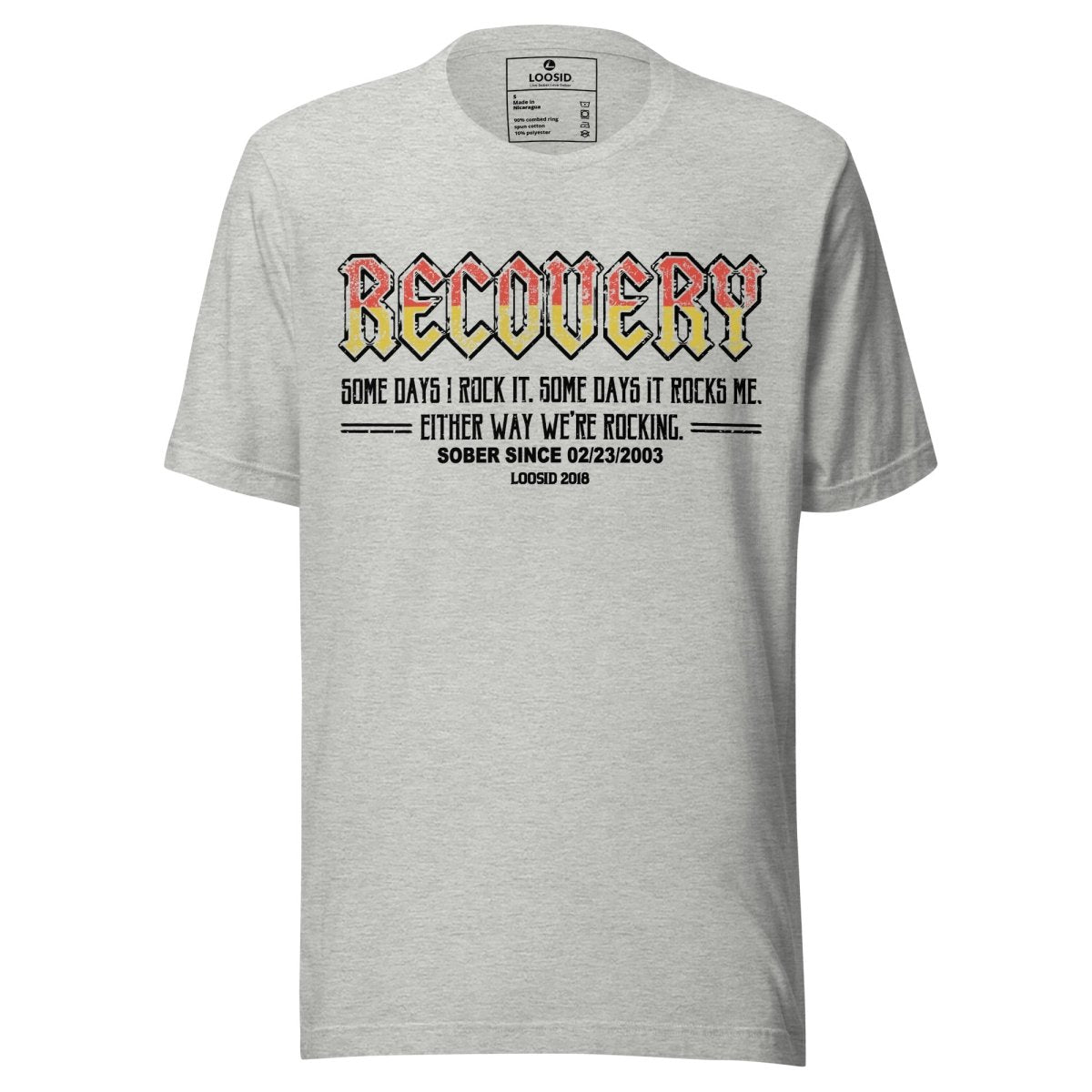 Recovery Rock Sober T Shirt fit detail (view 9)