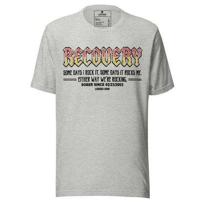 Recovery Rock Sober T Shirt fit detail (view 9)