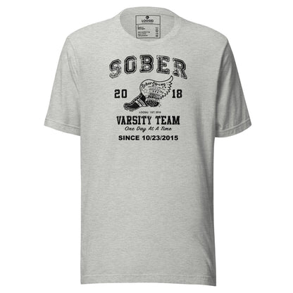 Sober Varsity Sober T Shirt featuring the design (view 11)