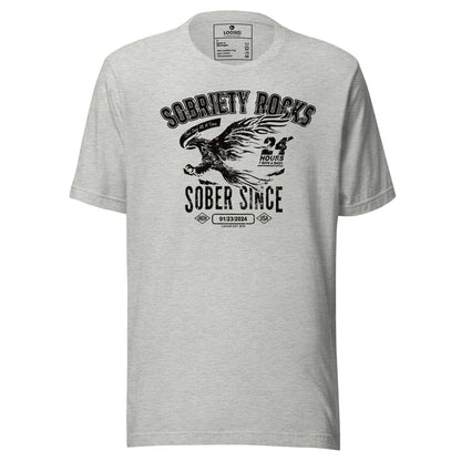 Sober Since Sober T Shirt flat lay styled image (view 23)