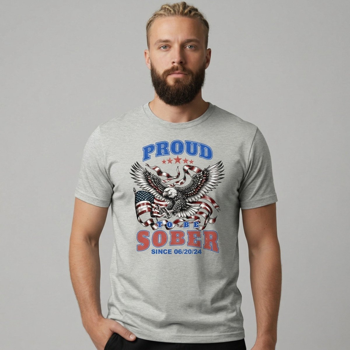 Proud To Be Sober Sober T Shirt side view (view 16)