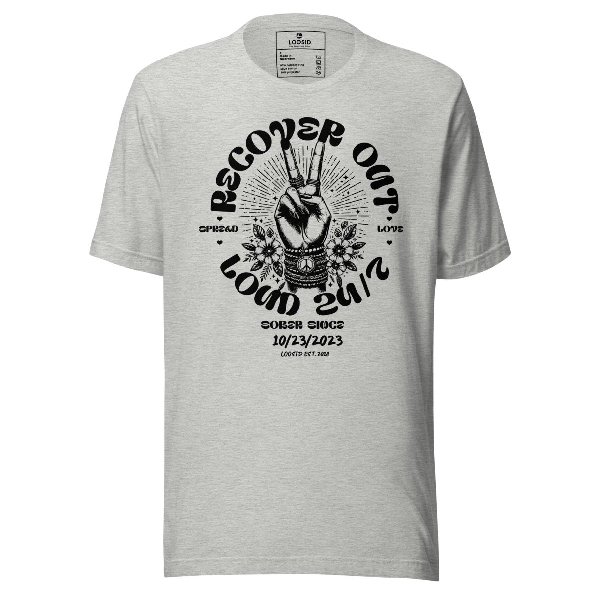 Recover Out Loud Sober T Shirt packaging detail (view 18)