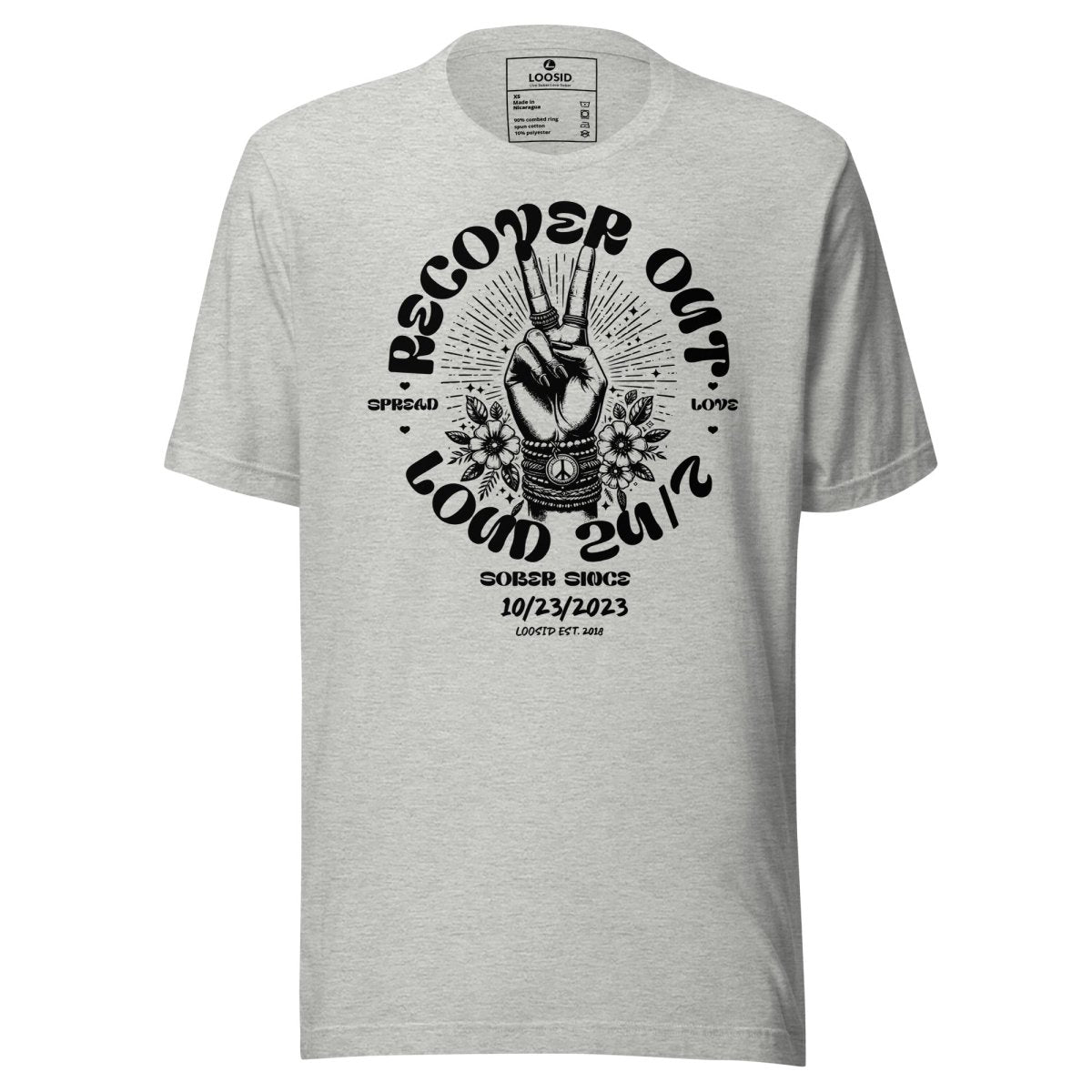 Recover Out Loud Sober T Shirt featuring the design (view 11)