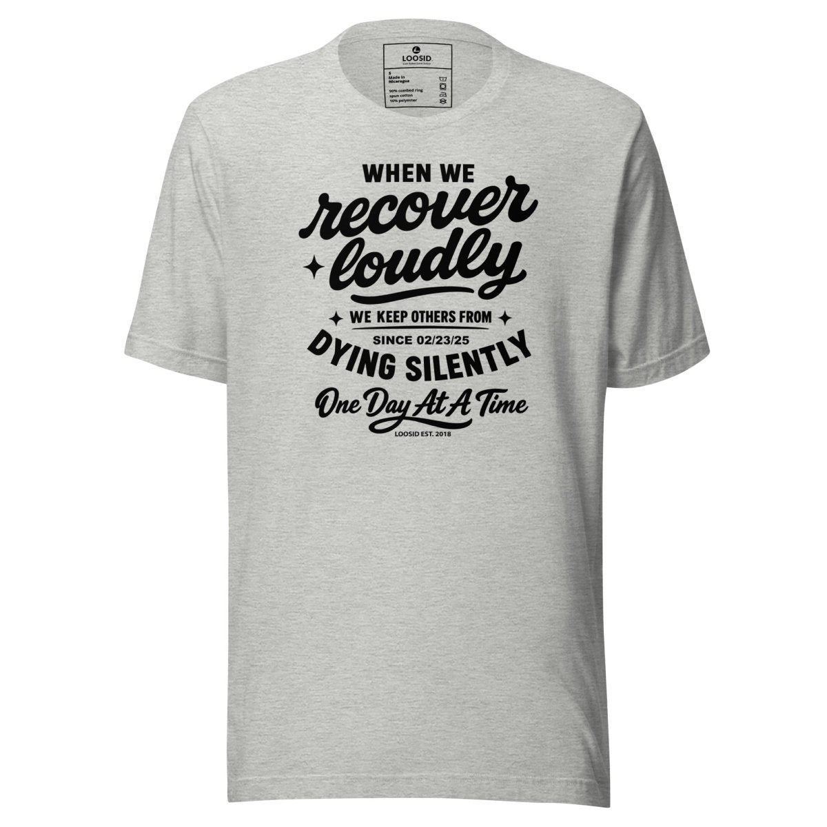When we recover loudly men Sober T Shirt back view (view 17)