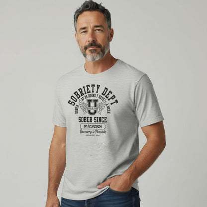 Sobriety Dept Sober T Shirt product photo (view 10)