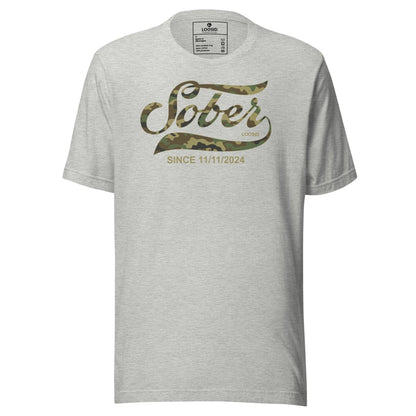 Loosid Sober Since Camo Sober T Shirt featuring the design