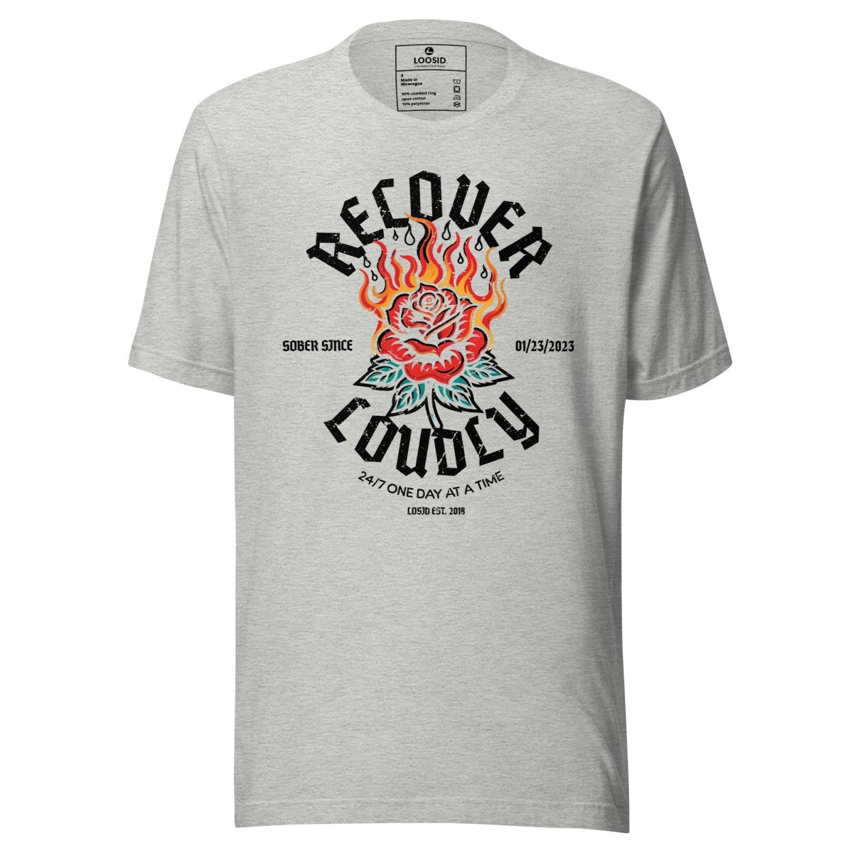 Recover Loudly Sober T Shirt lifestyle view (view 5)