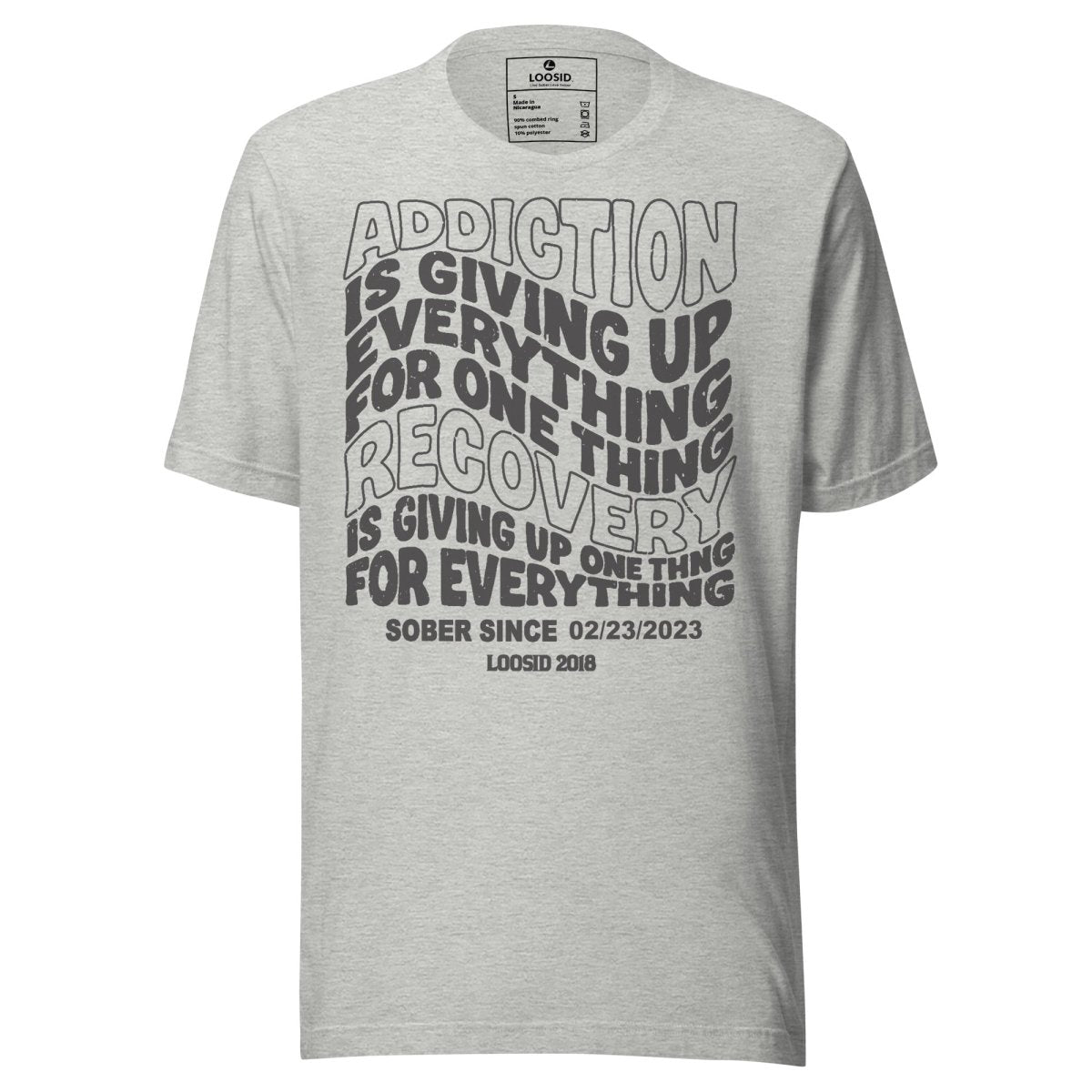 Addiction is Giving up Sober T Shirt back view (view 17)