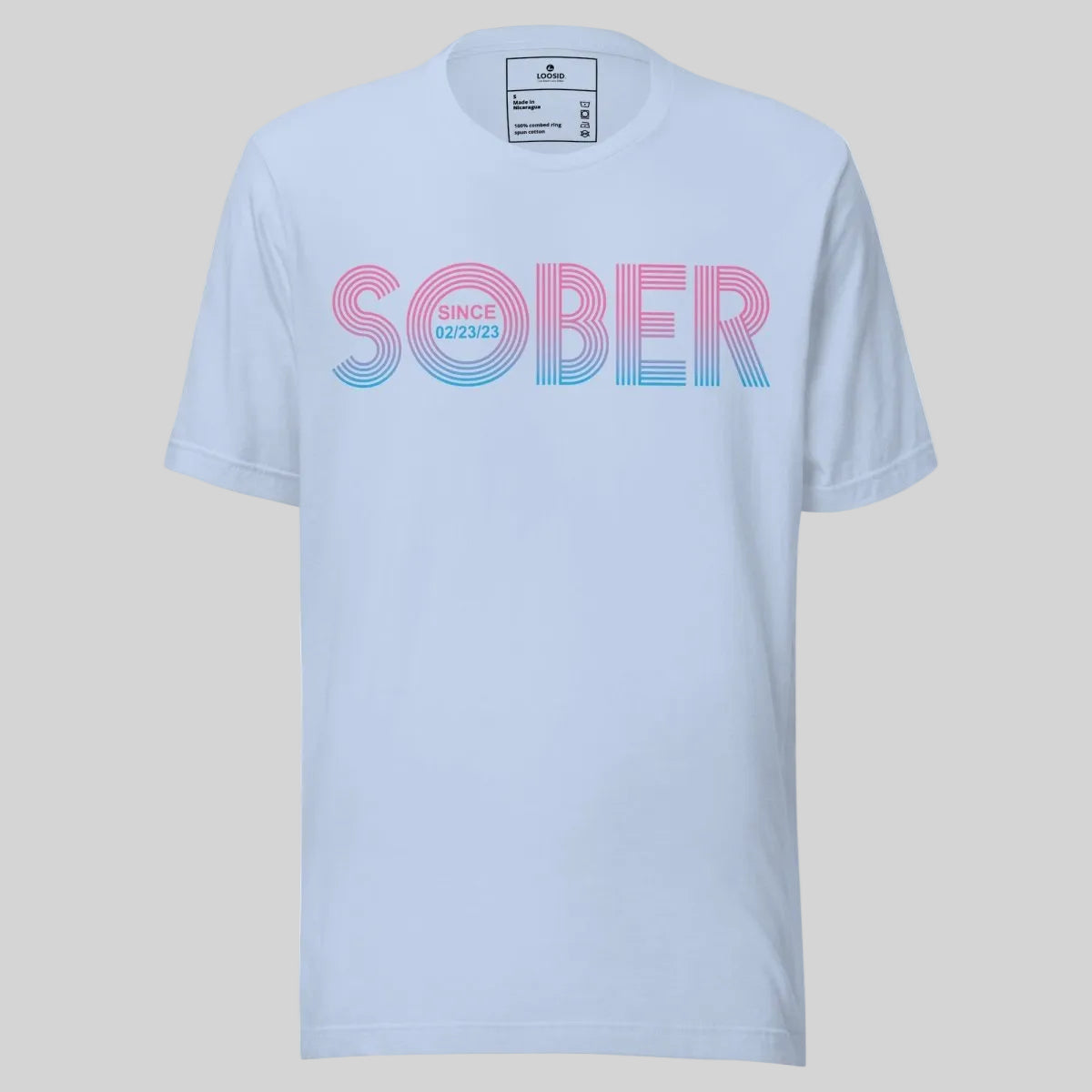 Retro Sober Since Sober T Shirt back view (view 17)