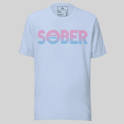 Retro Sober Since Sober T Shirt back view (view 17)