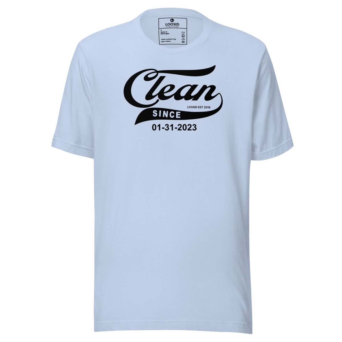 Clean Since Sober T Shirt back view (view 7)