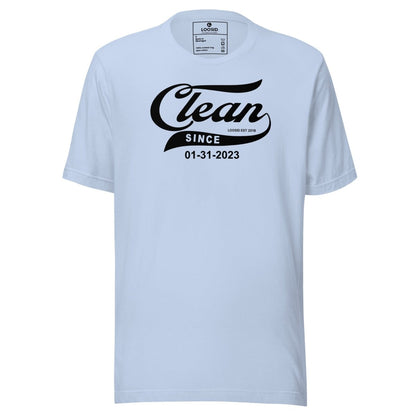 Clean Since Sober T Shirt back view (view 7)