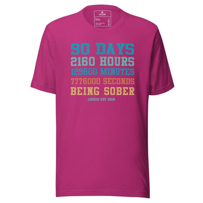 90 Days Sober Sober T Shirt close-up view (view 12)