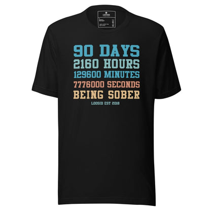 90 Days Sober Sober T Shirt close-up view (view 2)