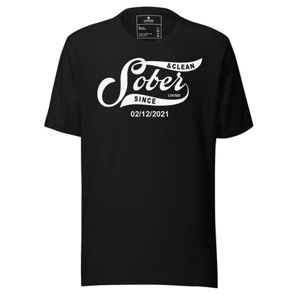Sober Since Sober T Shirt flat lay styled image (view 3)