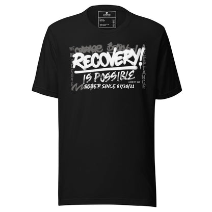 Recovery Is Possible Sober T Shirt flat lay styled image (view 3)