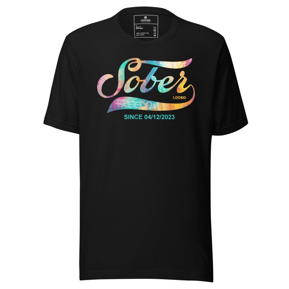 Recovery Sober Since Sober Sober T Shirt flat lay styled image (view 3)